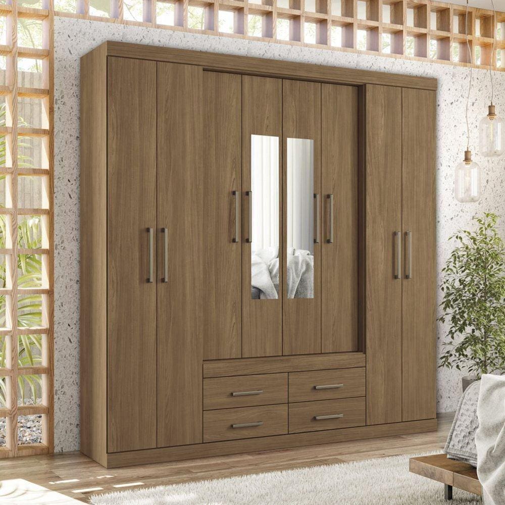 Napoli 8 Portas 4 Gavetas com Espelho guarda-roupa moderno.