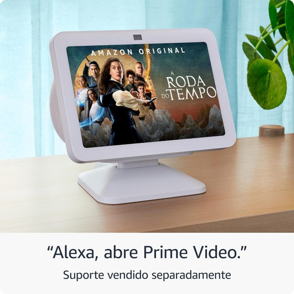 Echo Show 8 terceira geração com Alexa, tela inteligente e câmera aprimorada.