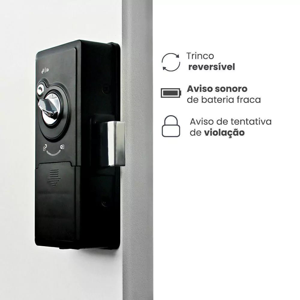 Papaiz SL140 fechadura digital inteligente com tela touchscreen, senha e design moderno.