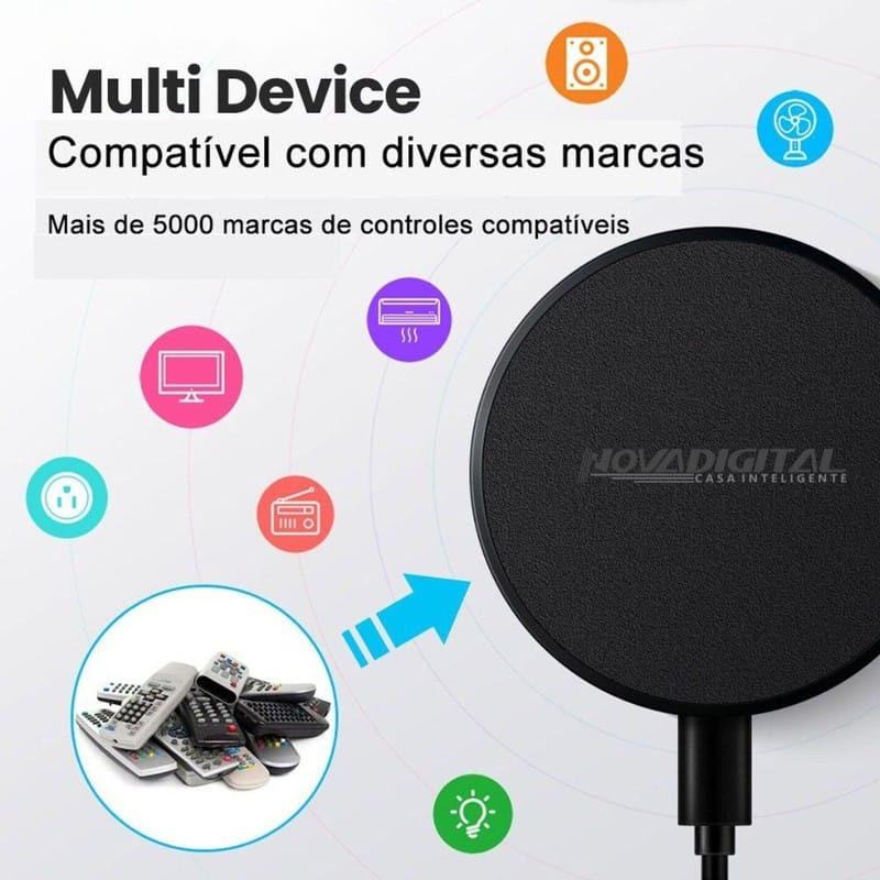 Controle universal NovaDigital Wi-Fi para automação de aparelhos infravermelhos