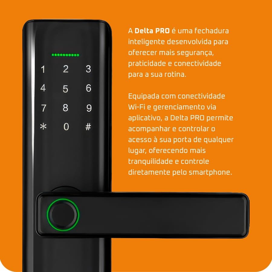 Fechadura Digital Kuanttum Delta Pro Wi-Fi Biométrica instalada