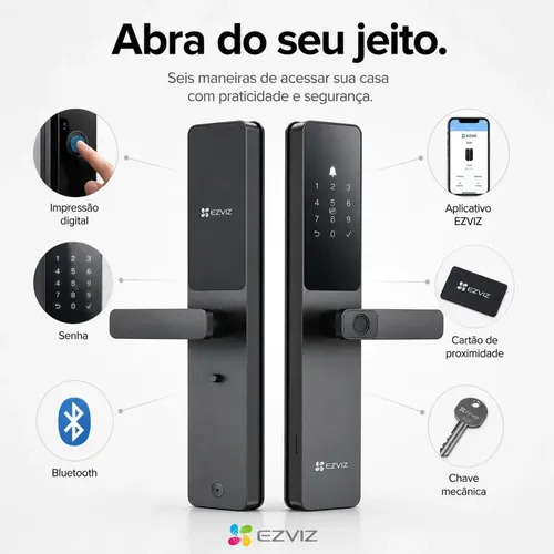 Fechadura Inteligente EZVIZ CS-DL05 em uso na porta