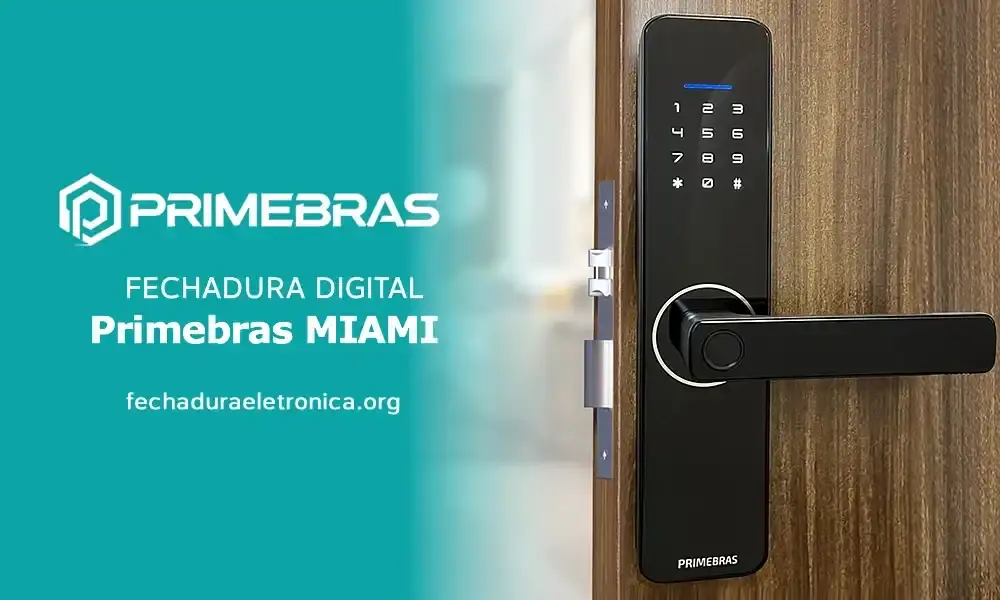 Fechadura Eletrônica Biométrica Primebras Miami P5001