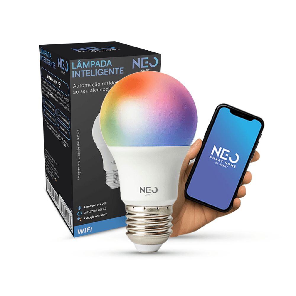 Lâmpada LED Pera Inteligente WiFi 10W RGB E27 Bivolt Neo Avant