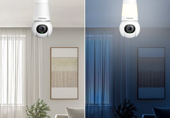 Câmera lâmpada Intelbras iM6 Full Color com iluminação integrada e monitoramento Wi-Fi interno