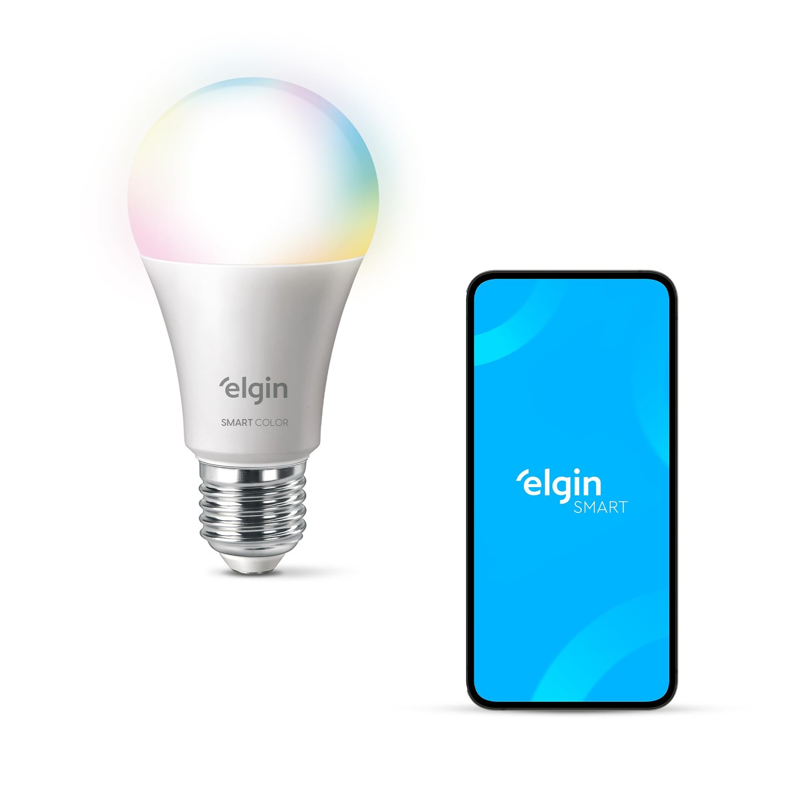 Lâmpada Inteligente Elgin Smart Wi-Fi 10W RGB com controle de cores pelo aplicativo