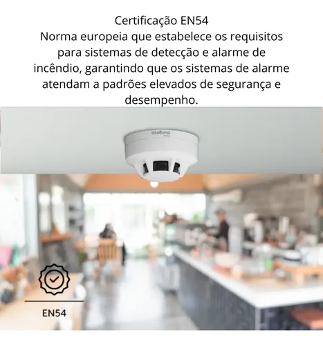 Detector de fumaça endereçável Intelbras DFE 523 utilizado em sistemas de detecção e alarme de incêndio