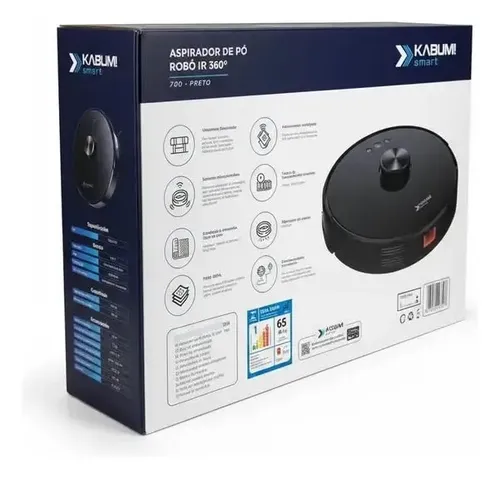 Robô Aspirador de Pó Inteligente KaBuM! Smart 700 Wi-Fi com mapeamento a laser