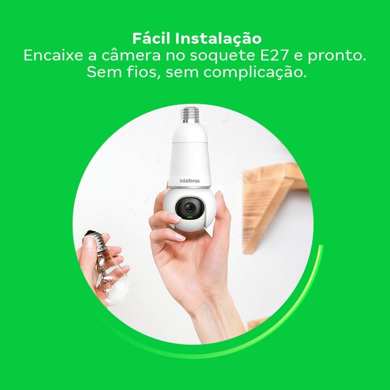 Câmera lâmpada Intelbras iM6 Full Color 3MP Wi-Fi para monitoramento de ambientes internos pelo celular
