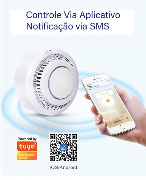 Sensor de Fumaça Inteligente NovaDigital Wi-Fi para detecção de fumaça em ambientes internos