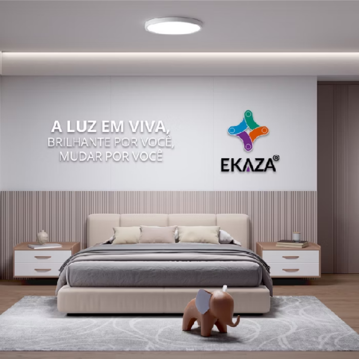 Luminária Painel Plafon Inteligente WiFi 24W RGB Ekaza para iluminação decorativa e funcional