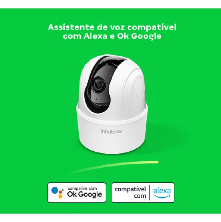 Câmera Intelbras iME 360 branca para monitoramento interno com imagem Full HD e acesso pelo celular