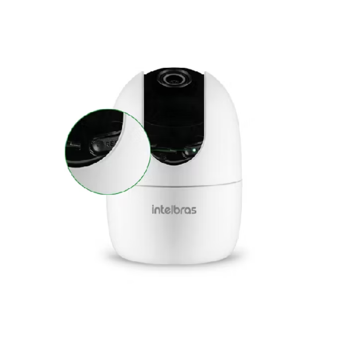 Câmera de vídeo Wi-Fi Intelbras iM4 3MP branca para monitoramento interno com imagem de alta definição