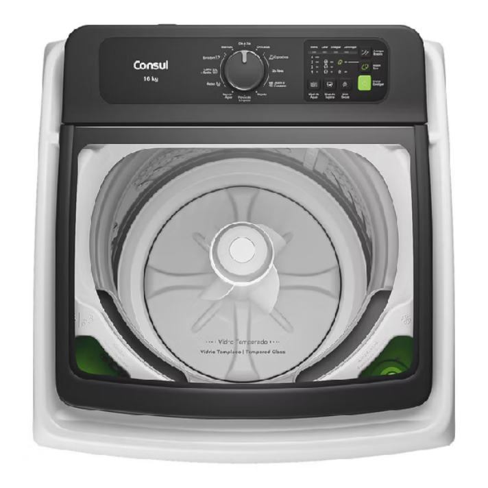 Máquina de lavar Consul CWH15AB 15 kg de abertura superior para lavar roupas da família, toalhas e peças de cama