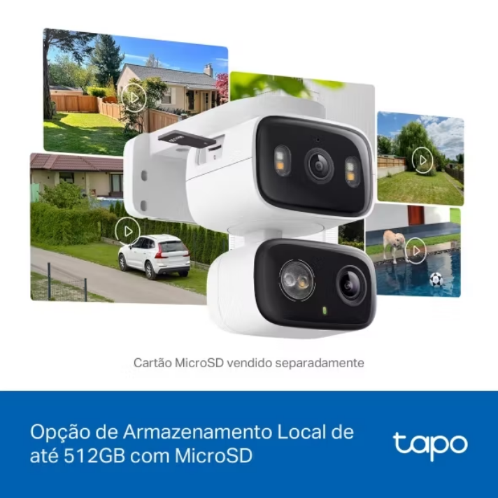 TP-Link Tapo C246D câmera Wi-Fi de segurança com lente dupla 2K, visão grande-angular e lente motorizada Pan Tilt